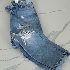 Women’s &Denim boyfriend Distressed Blue Jeans